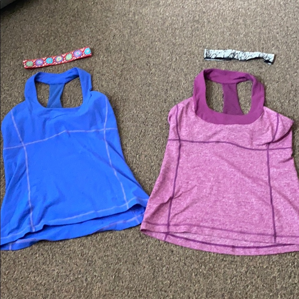 Lululemon tanks & Sweaty Bands
